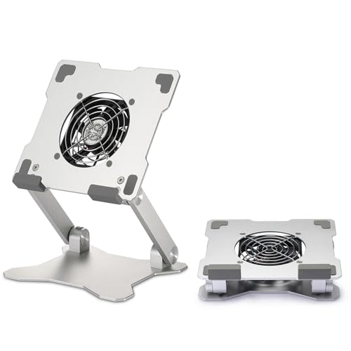 Surface Pro Stand, iPad Cooler,Aluminum Cooling Pad,Sturdy Tablet Stand Holder with Quiet Fan for Microsoft Surface Tablets,iPad Series,Samsung Galaxy Tabs-Up to 15-in Tablets - color: Silver