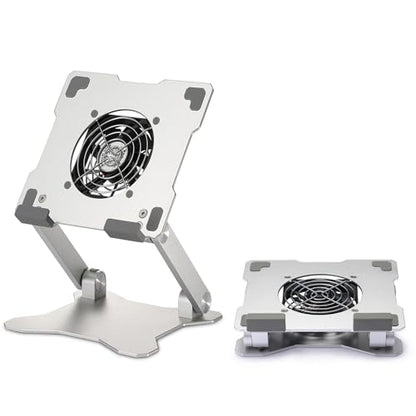 Surface Pro Stand, iPad Cooler,Aluminum Cooling Pad,Sturdy Tablet Stand Holder with Quiet Fan for Microsoft Surface Tablets,iPad Series,Samsung Galaxy Tabs-Up to 15-in Tablets - color: Silver