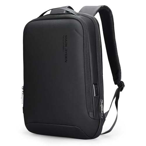 MARK RYDEN Slim Laptop Backpack for Men, 15.6 Inch Tech Backpack | Waterproof Business Backpack with Scratch Resistant Shell and USB Charging Port, Ideal for Work, Commute & Daily Carry - color: Black, size: 20L - 15.6" Laptop