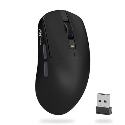 RK ROYAL KLUDGE RK M30 Wireless Gaming Mouse, 24000 DPI, 43g Ultra-Lightweight, PAW3311 Sensor, 2.4G/Bluetooth/USB-C Rechargeable Wireless Mouse with 5 Programmable Buttons for PC/Mac, Black Grey - color: black grey