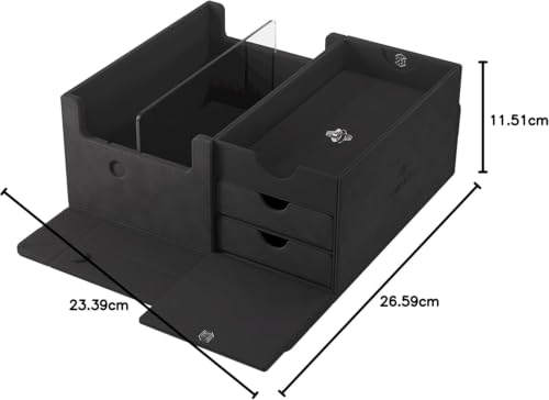 Gamegenic Game's Lair 600+ Convertible Deck Box - Double-Sleeved Card Storage, Holds up to 600 Cards, Premium Card Game Protector, Nexofyber Surface, Black Color, Made - color: Black