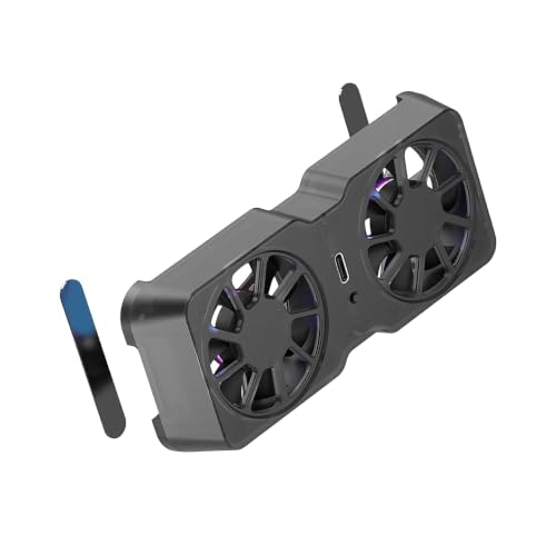 Compact Handheld Console Cooling Fan, Mount Design with 45 Mm Twin for Portable Play and Heat Buildup, Black Play Heat Relief Gaming Comfort Compact Fan Three Speed