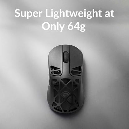 Keychron M3 Mini 4K Wireless Bluetooth 5.1/2.4 GHz/Wired Optical Mouse, Ultra-Lightweight 65g Programmable PixArt 3395 Sensor with up to 26,000 DPI/ 650 IPS for Windows Mac Linux - Metallic Black - color: Black, style: PixArt 3395 (4K Polling Rate)