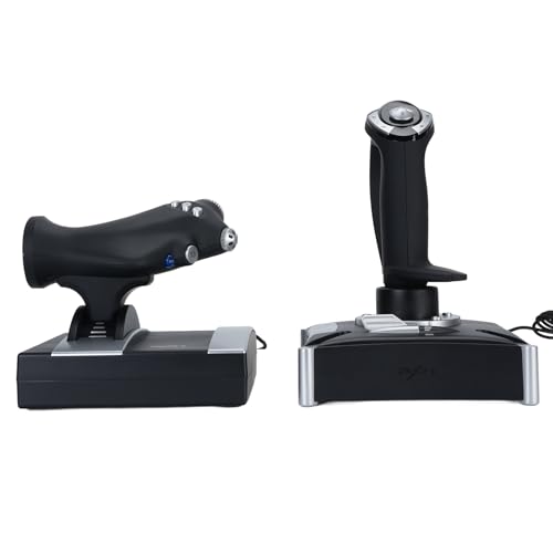 VELATEMOR Simulation Joystick, Aircraft Yoke Throttle Controller with Damping Feedback and 16 Programmable Keys, for Series X S and Wins 7 8 10 11