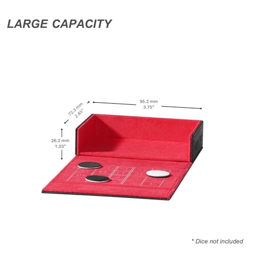 Pocket Dice Box (Adventurer Module) - Built-in Life Tracker - Fits 15 Counter Dice (15 mm) or 30+ Unsleeved Cards - Stores Inside Adventurer - MTG, PTCG & More (2. Ambition (Black/Red)) - color: 2. Ambition (Black/Red)