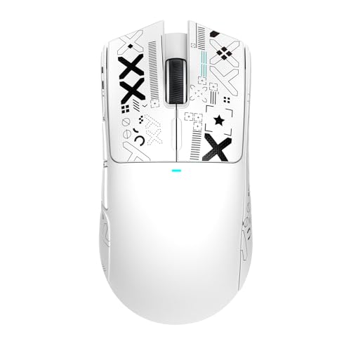 ATTACK SHARK X11 Wireless Gaming Mouse, PAW3311 Sensor, Lightweight, RGB Charging Dock, 22,000 DPI, Tri-Mode Connectivity, 5 Programmable Buttons, Grip Tape Included - White - color: White, size: Mouse and Anti-slip sticker