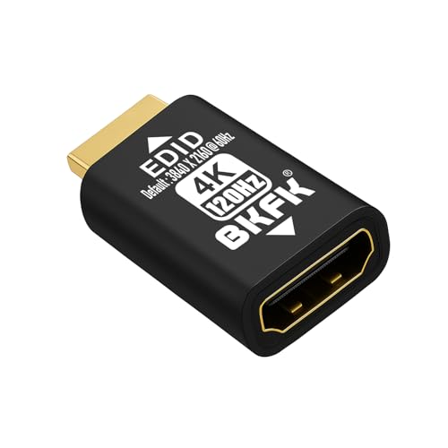 HDMI EDID Emulator, Passthrough Display Adapter, Default Resolution Dummy Plug, Headless Ghost for HDMI Switches, Extenders, AV Receivers, Video Splitters(4K-3840X2160@120Hz-1P)