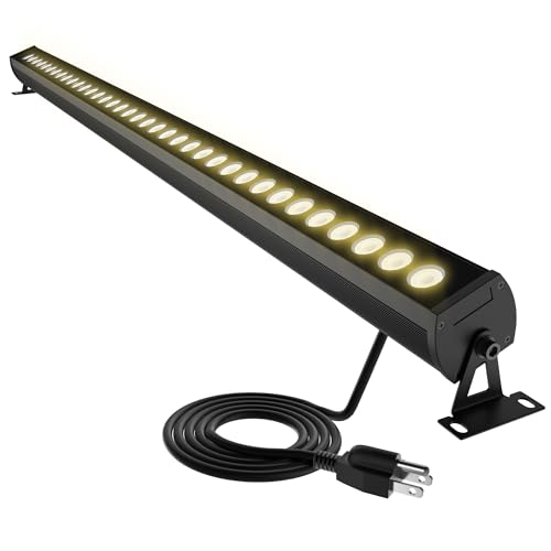 Outdoor LED Wall Washer Light Bar – 40 Inch, 3000K Warm White Waterproof Heavy-Duty Strip Light (IP65), 6.5ft Plug-&-Play - color: 3000K Warm White