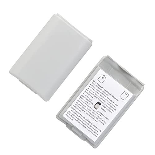 2 Pcs Battery Pack Cover for Xbox360 Wireless Controller, Replacement Battery Pack Cover Shell Case (1×Black, 1×White) - color: Black&White