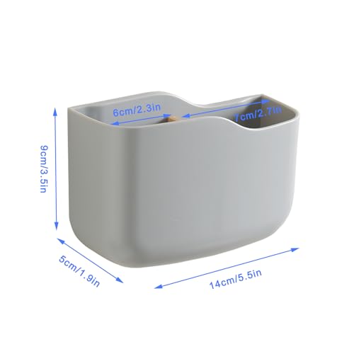 SUNFICON Adhesive Remote Control Holder Universal TV Remote Organizer Caddy Box Tray Wall Mount Media Player Controller Holder Hollow Bottom Slot Easy Phone Charging Home Office Desk Nightstand Gray - color: Gray