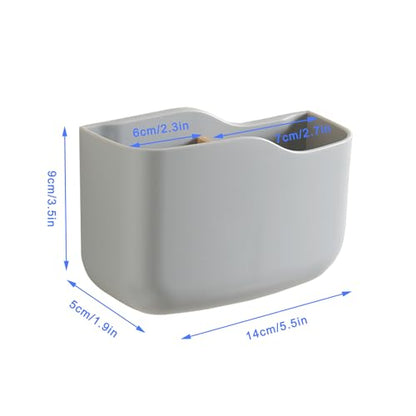 SUNFICON Adhesive Remote Control Holder Universal TV Remote Organizer Caddy Box Tray Wall Mount Media Player Controller Holder Hollow Bottom Slot Easy Phone Charging Home Office Desk Nightstand Gray - color: Gray