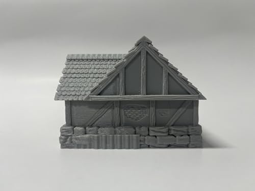 Paintable Tabletop Miniature Little Town Building Terrains Compatible with RPG War Games - 18mm Scale Dioramas Building Set Scenery with Medieval Architecture Style by HAUTICO (HVillageHouses1-1)
