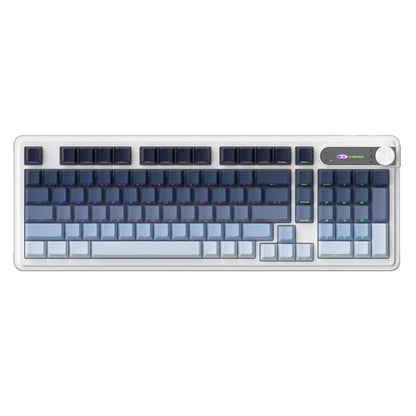 MageGee GK960 Wireless Keyboard, 98 Keys Tri-Mode BT/2.4G/Wired Membrane Gaming Keyboard, RGB Creamy Keyboard with Number Pad, Knob Control, Side Printed Keycaps, 4000mAh Battery - Black & Blue - color: Black & Blue