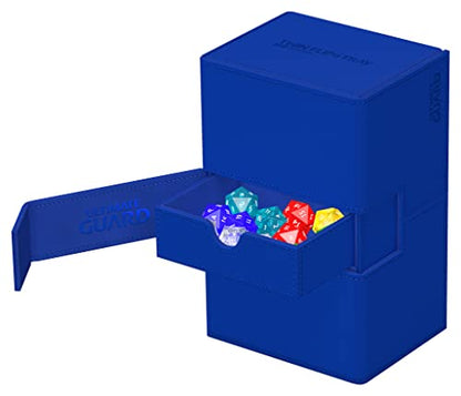 Ultimate Guard Twin Flip'n'Tray 160+, Deck Case for 160 Double-Sleeved TCG Cards + Dice Tray, Blue, Independent Magnetic Closure & Microfiber Inner Lining - color: Blue, size: 160+
