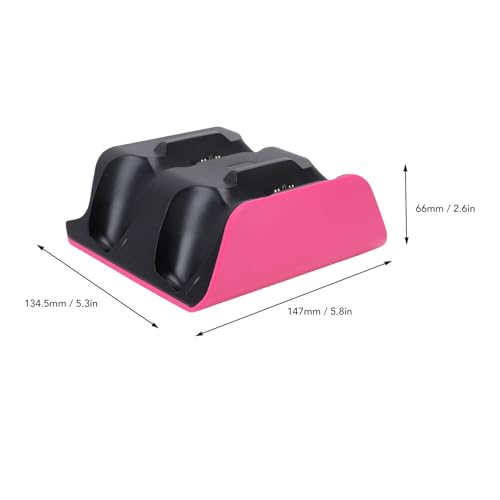 Controller Charging Station, Dual Game Console Charger Dock with Storage Stand, USB Cable, Pink Black for PlayStation Xbox - color: Pink Black