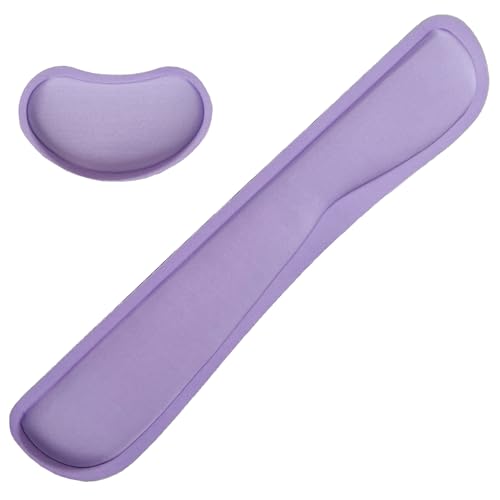 Keyboard Wrist Rest Mouse Wrist Support Set, Memory Foam Wrist Rest Pad for Computer Laptop Keyboard Mouse, Ergonomic Wrist Cushion Support for Typing Pain Relief, Gaming Home Office, Purple - color: Purple
