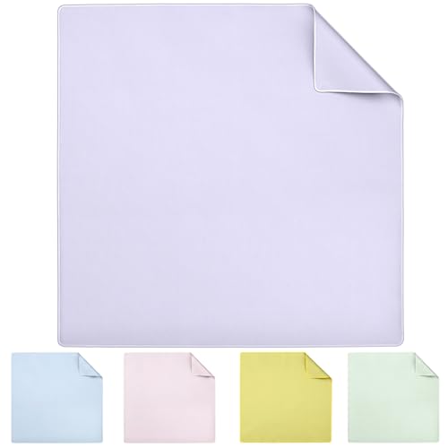 Thenshop Double Sided Mahjong Mat Same Color Both Sides, 31.5''x 31.5'' Neoprene Table, Non Slip Rubber Base, Waterproof & Quiet Surface, Reversible Game Mat for Mahjong, Poker, Dominoes (Lilac) - color: Lilac
