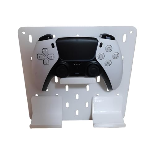 3D_ZeapoAI Headphone and Controller Holder for IKEA Skadis Pegboard Compatible with Xbox PS5 PS4 Controller 2Pcs - color: White