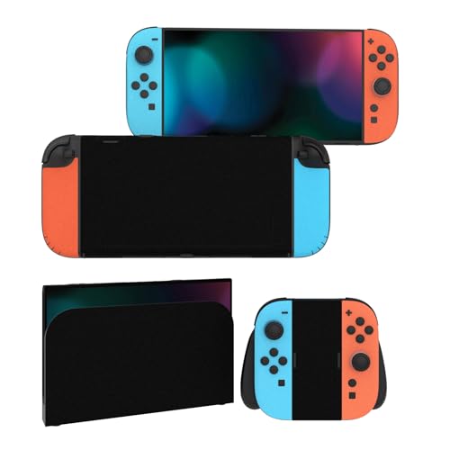PlayVital for Nintendo Switch 2 Skin Full Set (2-Pack) - Protective Vinyl Decal Stickers for Switch 2 Console, Controller, Handle Grips & Dock | No Residue, Anti-Scratch - Blue & Orange - color: Blue & Orange