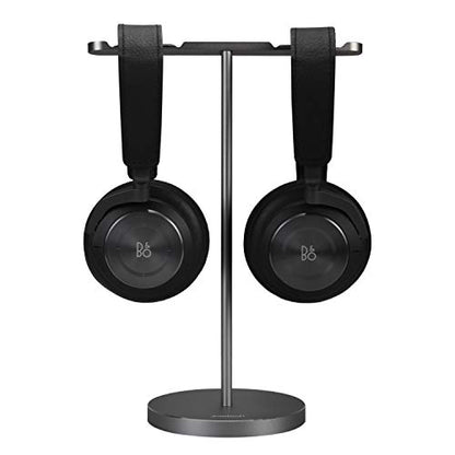 JOKItech Double Headphones Stand, Aluminum Alloy Desk 3 Headsets Holder Supporting Desktop Earphone Hanger Mount Storage Rack with Heavy Base for Home and Office Display Spacegrey - color: Spacegrey