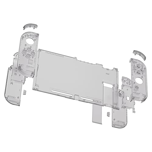 eXtremeRate DIY Replacement Shell Buttons for Nintendo Switch, Back Plate for Switch Console, Housing with Full Set Buttons for Joycon Handheld Controller - Clear Black [No Electronics Parts] - color: Clear Black