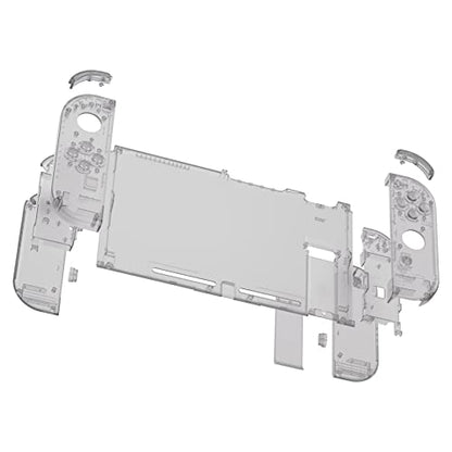 eXtremeRate DIY Replacement Shell Buttons for Nintendo Switch, Back Plate for Switch Console, Housing with Full Set Buttons for Joycon Handheld Controller - Clear Black [No Electronics Parts] - color: Clear Black