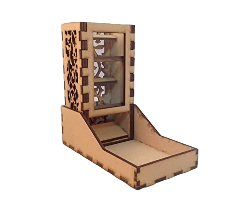 Mini Dice Tower and Tray v5 Clear Acrylic Window Laser Cut MDF Unique Gift