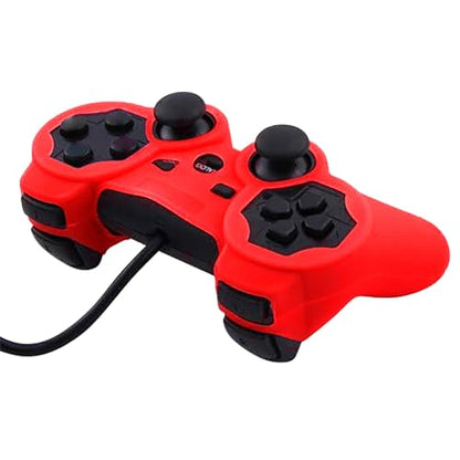 OSTENT Protective Silicone Gel Soft Skin Case Cover Pouch for Sony PlayStation PS2 PS3 Controller Color Red - color: Red