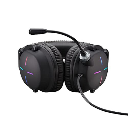 Acer Nitro Gaming Headset II: 50mm Drivers | Retractable Omni-Directional Noise-Canceling Microphone with On-Cable Controls | Over-Ear Design with RGB Lights, (Pack of 1) | 50mm drivers, retractable omni-directional noise canceling microphone, over-ear co