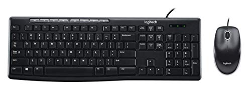 Logitech MK200 Media Combo Wired Keyboard and Mouse, Full-Size Keyboard with Easy-Access Media Controls, High-Definition Optical Mouse, Plug and Play USB Connection – Black - size: One Size