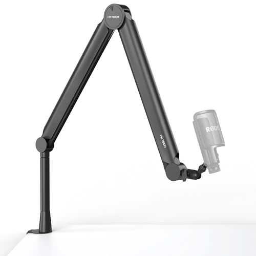 Premium Microphone Boom Arm with Desk Mount, 360° Rotatable, Fully Adjustable, for Podcast, Video, Gaming, Radio, Studio, Recording, Sturdy and Universal VALIANT Model - color: 1 Black