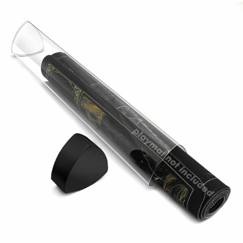 FROGIGO Playmat Tube Prism-Shaped for TCG Playmats - Non-Slip Play Mat Holder with Easy in/Out & Anti-Roll Design, Durable Mat Storage Case (1 Pcs, Black Cap) - color: 1 Pcs