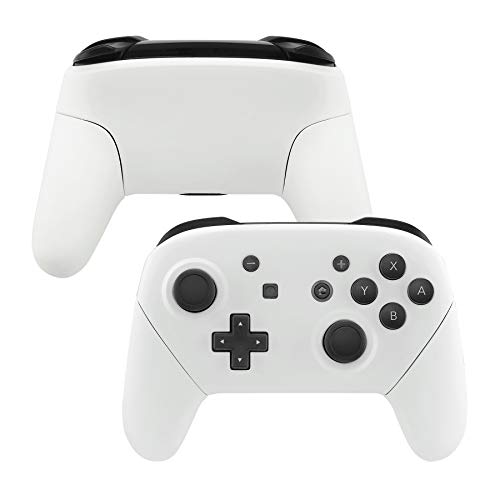 eXtremeRate White Faceplate Backplate Handles for Nintendo Switch Pro Controller, DIY Replacement Hand Grip Housing Shell Cover for Nintendo Switch Pro - Controller NOT Included - color: White