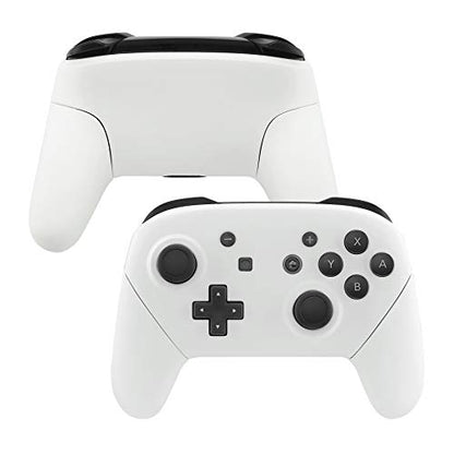 eXtremeRate White Faceplate Backplate Handles for Nintendo Switch Pro Controller, DIY Replacement Hand Grip Housing Shell Cover for Nintendo Switch Pro - Controller NOT Included - color: White