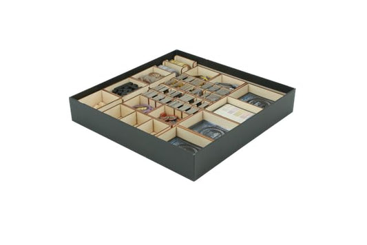 The Broken Token Game Organizer Compatible with Brass: Birmingham - Wooden Game Organizing Box with Multiple Trays