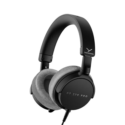 beyerdynamic DT 270 PRO, Wired Headphones, Home Recording, Monitor, Stereo, 3m Cable, Black with Gray Ear Pads