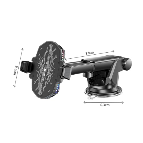 Car Cell Phone Holder Mount with Dual Semiconductor Cooling Fan, Scalable Cell Phone Cooler Car Stand Radiator with Light