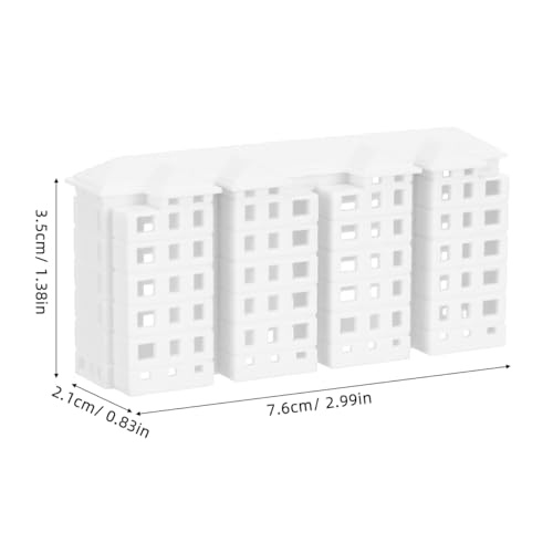 Wakauto Miniature Apartment Building Model 4Pcs Mini Buildings for Diorama Plastic Mini Building Decor for Crafts City Models for Sand Table Layout Home D Cor