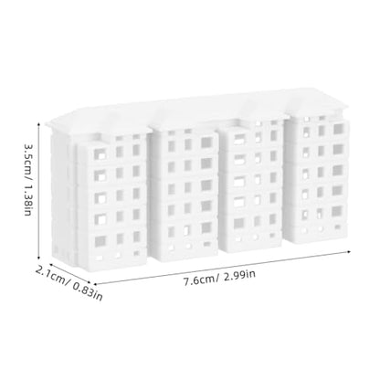 Wakauto Miniature Apartment Building Model 4Pcs Mini Buildings for Diorama Plastic Mini Building Decor for Crafts City Models for Sand Table Layout Home D Cor