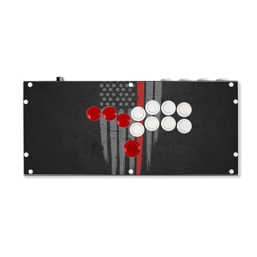 Gaming Skin Compatible with Hit Box (PS4/PC) - Thin Red Line - Premium 3M Vinyl Protective Wrap Decal Cover - Easy to Apply | Crafted in The USA by MightySkins - color: Thin Red Line