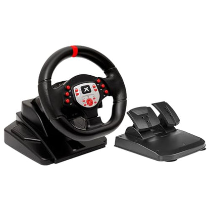 DOYO Gaming Steering Wheel with Pedal and Paddle shifters for PC | 180°Rotation, Sim Racing Wheel with Dual Vibration, Height & Tilt Adjustable, for PS4, PS3, Xbox Series X|S, Xbox One, Switch