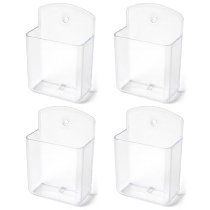 2 PCS Remote Control Holder Wall Mount, TV Remote Control Holder, Self Adhesive Pen Holder Organizers and Accessories for Home Office School (4, Clear-4Pcs) - color: Set of 4-Clear