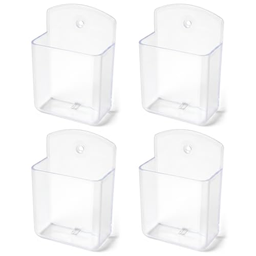 2 PCS Remote Control Holder Wall Mount, TV Remote Control Holder, Self Adhesive Pen Holder Organizers and Accessories for Home Office School (4, Clear-4Pcs) - color: Set of 4-Clear