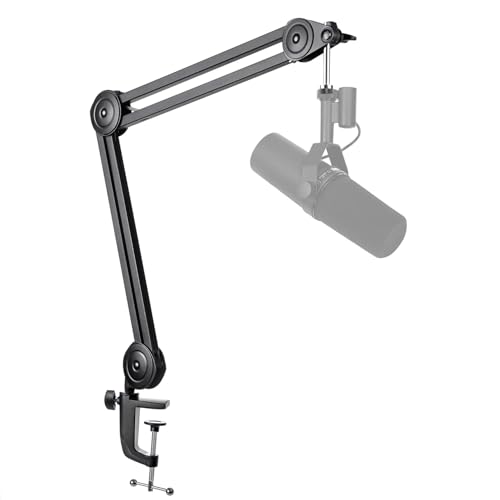 FIFINE Microphone Arm Stand-Heavy Duty Boom Arm, Suspension Scissor Adjustable Mic Stand with Desk Mount, C-calmp, 5/8" Screw, Cable Ties, for Recording Gaming Streaming Podcasting-BM63 - color: Black