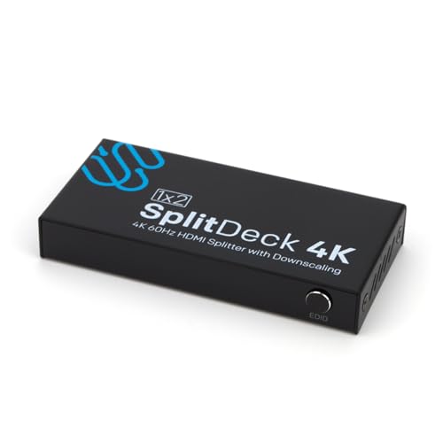 Sewell SplitDeck 4K, 4K 60Hz HDMI Splitter with Downscaling to 1080p, 1x2 | 4K 60Hz, Downscaling to 1080p - Automatic, Downscaling, and EDID modes - size: 1x2