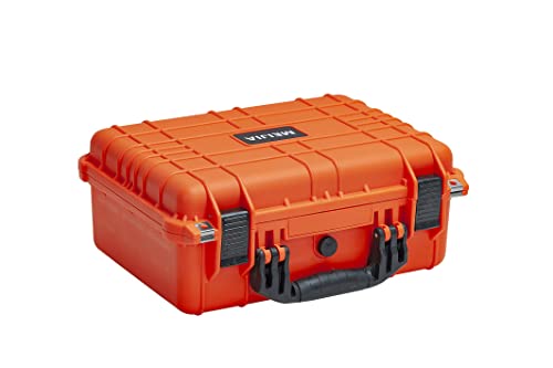 MEIJIA All Weather IP67 Waterproof Hard Camera Case,Hard Protective Case,Hard Case with Customizable Foam,Fit Use of Drones,Camera,Equipments,Pistols(Orange,15.98x12.99x6.85inches) - color: Orange, size: 15.98x12.99x6.85inches