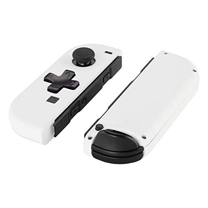 eXtremeRate White DIY Housing (D-Pad Version) with Full Set Buttons for Joycon Handheld Controller, Replacement Shell Case for Nintendo Switch & Switch OLED [Only The Shell, NOT The Joycon] - color: White