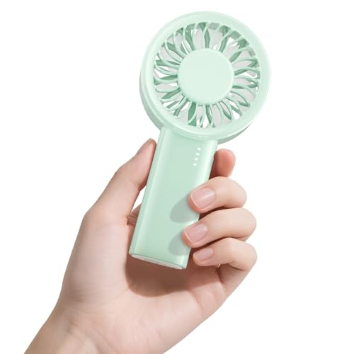 HandFan Handheld Mini Fan, Next Generation Small Fans Portable [8.5H Runtime] with Powerful High Speed Turbo Motor, USB Rechargeable, Pocket Design for Travel/Summer/Concerts/Lash, Gifts for Women - color: Gloss Green