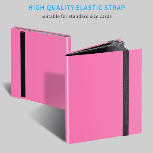 Card Binder, 360 Pockets Upgraded Trading Card Binders, Cards Collection Binder 9 Pocket, Side Loading Yugioh Binder Book Holder for MTG, TCG, Sport, Football, Baseball Collector Cards - Rose red - color: Rose red