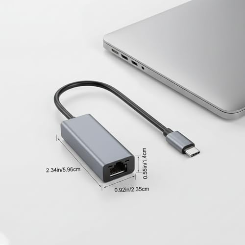 USB C to Ethernet Adapter, Portable 1-Gigabit Network Hub, 10/100/1000 Mbps, USB 3.0 to RJ45 Internet Adapter Compatible with Laptop, MacBook PC with Windows, XP, Mac/Linux (Type C to Gigabit)
